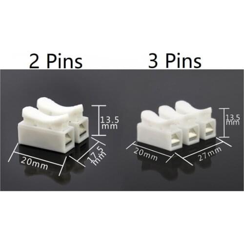 20pcs Quick Wire Terminal Self Lock 2Pin 3Pin Push In Fast Block Splice PP Plastic Insulated Cable Line Clamp Crimp Connect