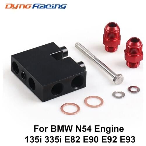 Aluminum Oil Filter Oil Cooler Fitting Adapter For BMW Oil Cooler N54 135i (E82) 335i (E90,E92,E93) With AN10 Fittings