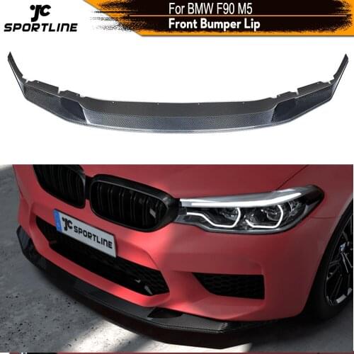 Car Front Bumper Lip Spoiler Splitters For BMW 5 Series F90 M5 Sedan 2018 - 2020 Front Lip Chin Spoiler Apron Carbon Fiber / FRP