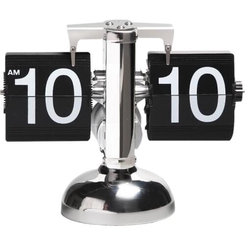 Automatic Page Turning Clock Small Balance Living Room Clock Retro Creative One-Legged Personality Art Clock