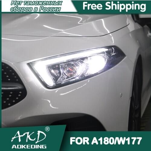 For Car Benz W177 A180 Headlights 2019-2020 DRL Day Running Light LED Bi Xenon Bulb Fog Lights Car Accessory A200 A220 Head Lamp