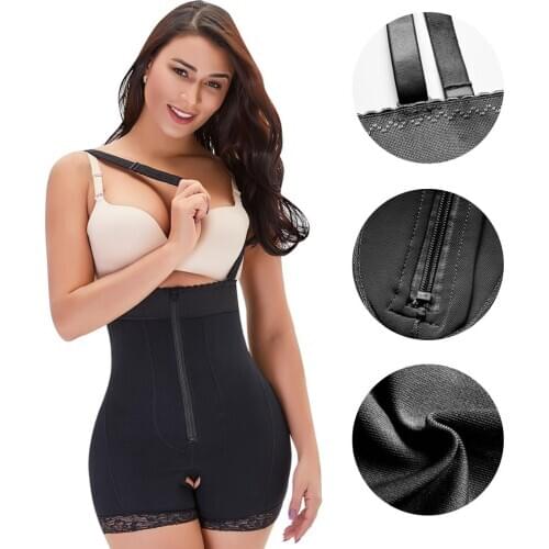 Women Shaper Bodysuit Butt Lifter Waist Trainer Cincher Girdles Zipper Slimming Corset Under Dress Rear Body Faja Shapewear New