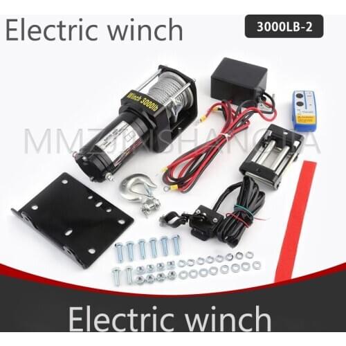 3000LB-2 Electric Winch Portable Multi-Function Vehicle Winch Towing Tool Outdoor Lifting Tool Easy To Operate
