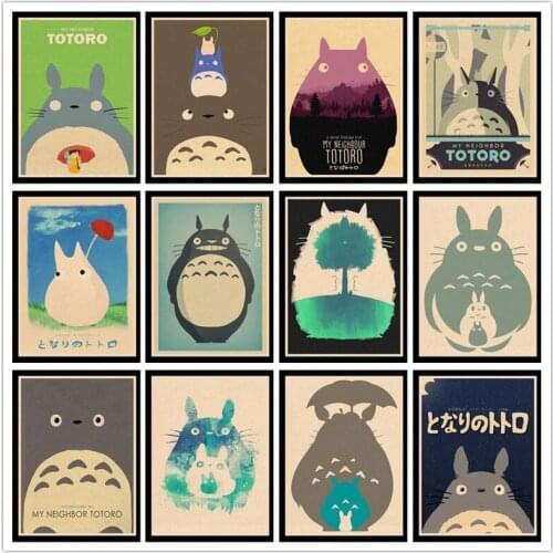 Perfect JL Tonari no Totoro Vintage Posters For Home/Bar Decor kraft Paper high quality poster wall sticker HBB48
