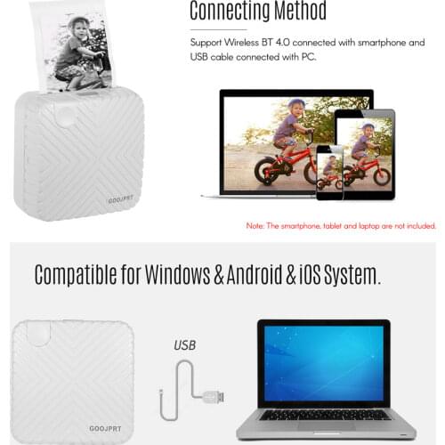 203DPI High Resolution goojprt Mini Photo Bluetooth Printer Pocket Photo Printer For Mobile phone Android and iOS Gifts