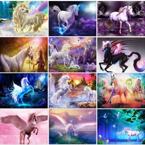 FIYO Square Drill 5D DIY Diamond Painting "Unicorn Animals" Embroidery Fantasy Unicorn Cross Stitch Full Rhinestone Decor