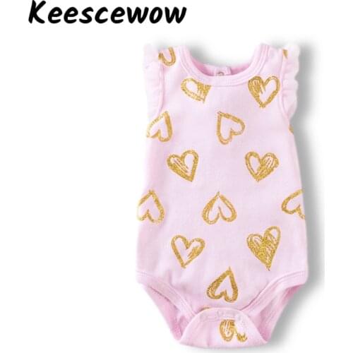 Keescewow Newest Design Fashionable Infant Jumpsuit Sleeveless Pink Female Baby Bodysuit