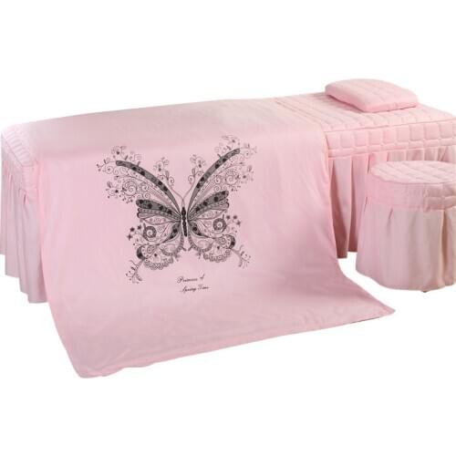 4 Pcs Beauty Salon Bedding Set High-grade Beauty Salon Butterfly Duvet Cover Pillowcase Bed Sheet Quilt Massage Spa Bedspreads