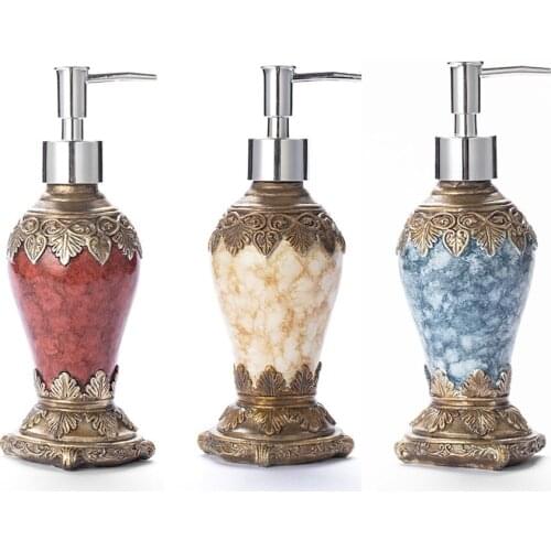 300ml Retro Agate Color Refillable Liquid bottle sub-bottling creative shower gel press bottle bathroom home soap dispenser