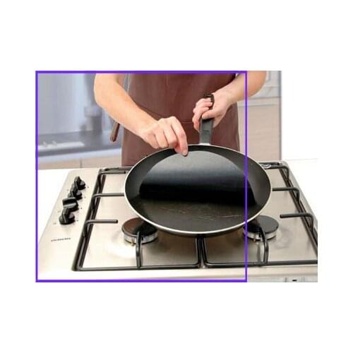 2pcs Reuseable Non-stick Mat Pan Fry Liner Sheet Cooking Wok Sheet Pad Kitchen BBQ Baking Mats Cooking Tool Round