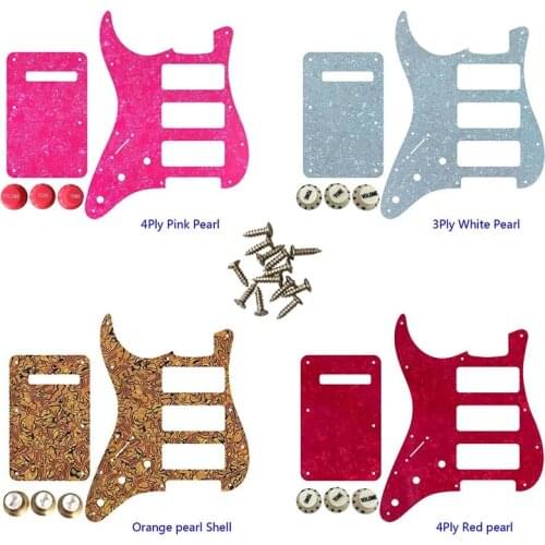 Great Quality Parts 3 P90 Guitar Pickguard For Left Handed US 11 Screw Holes Strat 3 P90S Humbucker & Back Plate & Control Knob