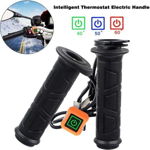 DC12V Motorcycle Handlebar Heating Grips Intelligent Universal Heated Grips Electric Warmer Handle Motorcycle Bike Bicycle MTB N