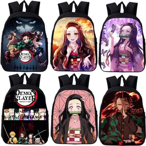 Anime Kamado Nezuko Backpack Toddler Demon Slayer Kindergarten Bags Bookbags Children Mini School Bags Kids Preschool Rucksack