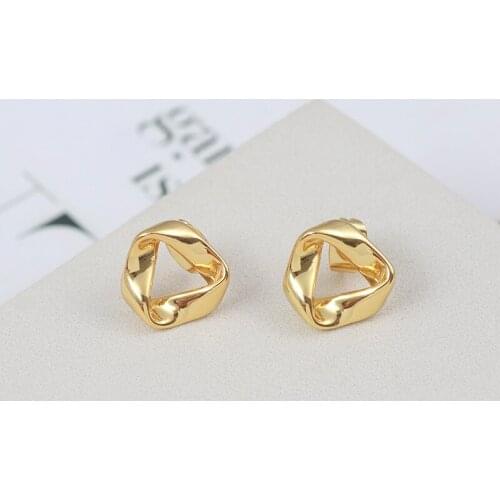 Simple minority design smooth surface geometry irregular infinite cycle Mobius ring earrings earrings earrings girls