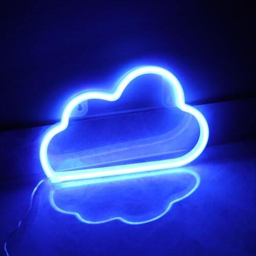 LED Neon Sign Cloud Shape Table Lamp Room Ornament Neon Decor Lamp for Bedroom Bar