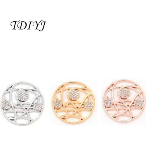 TDIYJ 6Pcs Hot Selling 25mm Crystal Coin Disc for 25mm My Coin Holder Frame Pendant Necklace as Women Jewelry Gifts