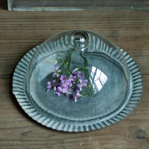 Unique Handcrafted Vintage Antique Metal Tray Ribboned Round Wrought Iron Storage Tray Rustic Retro Tray For Home Church Wedding