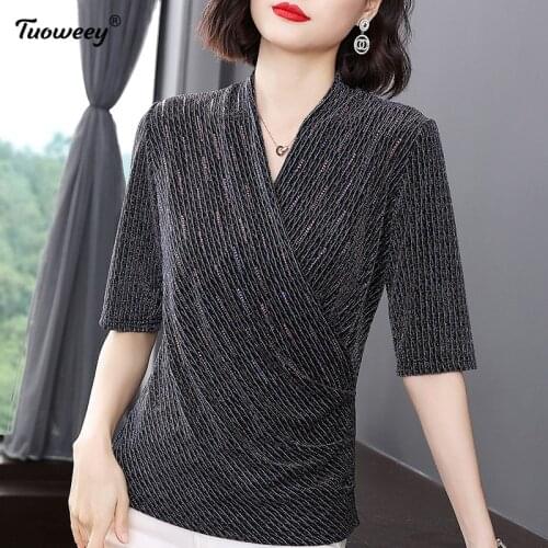 New 2021 Fashion Chiffon Women Blouse Shirt short Sleeve White Women Tops OL Blouse V-neck Womens Clothing Shirts Blusas