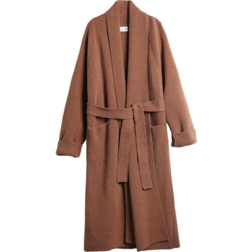 AECU Women Sweater Coat Long Cardigan Autumn Winter Alpaca Knited Cardigan Coat Oversize Sweater Ladies Sweaters Outwear Jacket