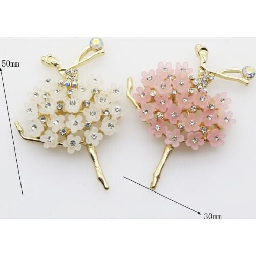 ZMASEY 2pcs/lot Fashion New Beautiful Dance girl Buttons 30 x 50MM Alloy Button Diy Jewelry Accessories Decoration Two Color