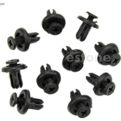 13MF 7mm Hole Plastic Push Screw Panel Fixings Clips for Car Auto New 10pcs