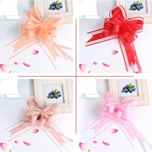20PCS DIY Pull Bow Ribbon Decor Gift Wrap Flower Bow Party Wedding Car Room Decoration Party Festive Supplies