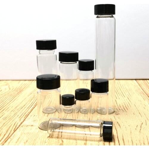 20Pcs/lot 2ml to 60ml Transparent Clear Seal Glass Reagent Bottle Sample Bottle For Laboratory Chemical Medical Experiments