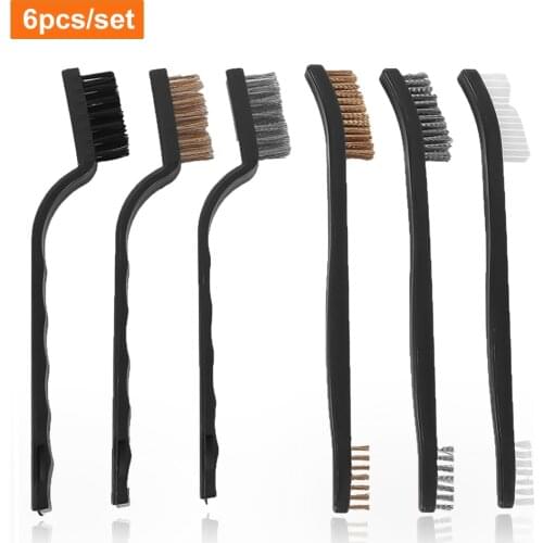 6pcs Tactical Gun Cleaning Brush Double-Ended Brass Steel Nylon Gun Cleaning Brushes Gun Cleaner Tool Hunting gun Accessory