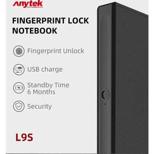 Anytek L9S Fingerprint Lock Multi Function Management Book Plan Notepad Agenda Business Meeting Notebook Planner Gel