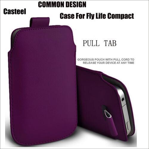 Casteel PU Leather Case For Fly Life Compact Pull Tab Sleeve Pouch Bag Case Cover