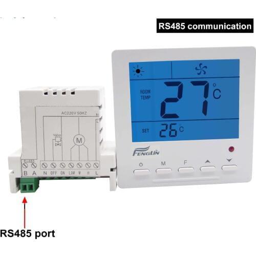 Digital MODBUS RS485 thermostat temperature controller with fan coil unit
