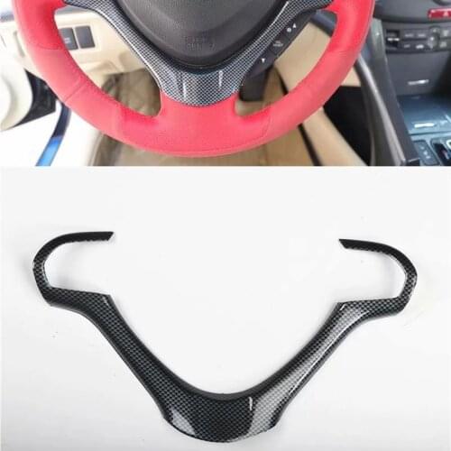 For Honda Spirior 2009-2013 1PC Carbon Fiber ABS Car Interior Steering Wheel Cover Trim Moldings Car Styling