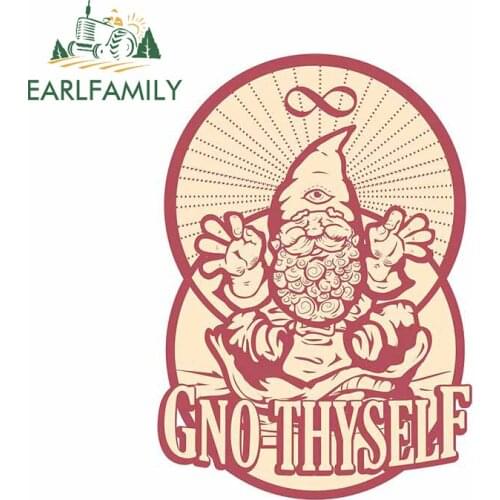 EARLFAMILY 13cm x 11.9cm for Gno Thyself Car Stickers and Decals Waterproof Creative Scratch-proof Trunk Graffiti Vinyl Car Wrap