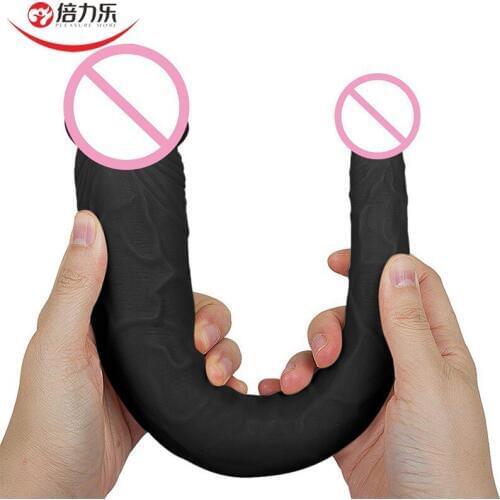 Double Head Dildo Extra Long Anal Plug Vaginal Insertion Orgasm Huge Dildo Butt Pull Plug SM Games Flirt Sex Toys for Men Women