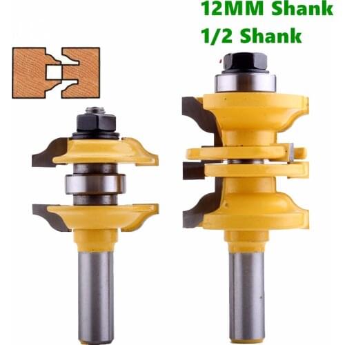 2pcs 12mm 1/2" Shank Entry & Interior Door Ogee Router Bit Matched MIlling Cutter Set for Wood Woodworking Machine