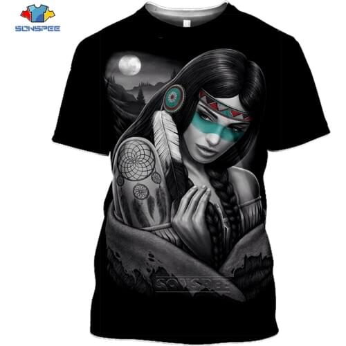 SONSPEE Anime 3D Print T Shirt Women Hip Hop Indian Girl T-shirt Men Fashion 2020 Summer Punk Harajuku Shirt Short Tshirt Homme