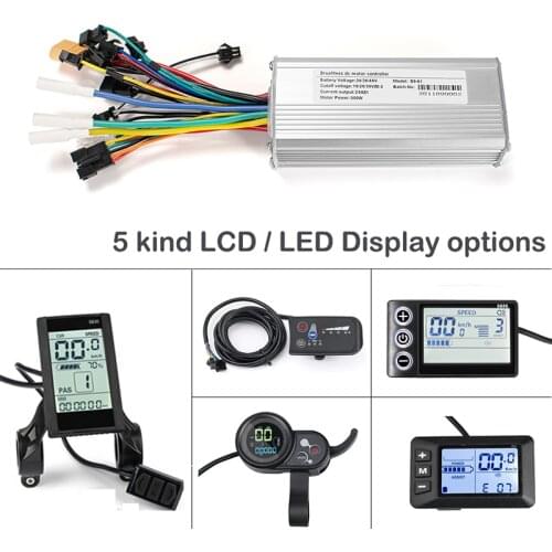 Electric Bike Controller 36V 48V 500W Finger Throttle LCD Display BLDC Controller For Electric Scooter E Bike Accessory Part Kit