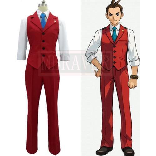 Ace Attorney Apollo Justice Cosplay Costume Custom Made All Size