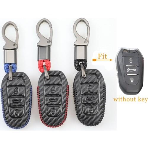 Kutery 3 Butttons Leather Remote Key Case For Peugeot 508 301 2008 3008 4008 407 408 Fit Citroen C5 C6 C4L CACTUS C3XR DS