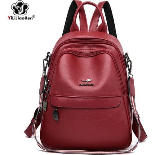 Fashion Backpack For Girls Famous Brand Leather Backpack Women Shoulder Bag Elegant School Bags For Teenage Girls Mochila Mujer