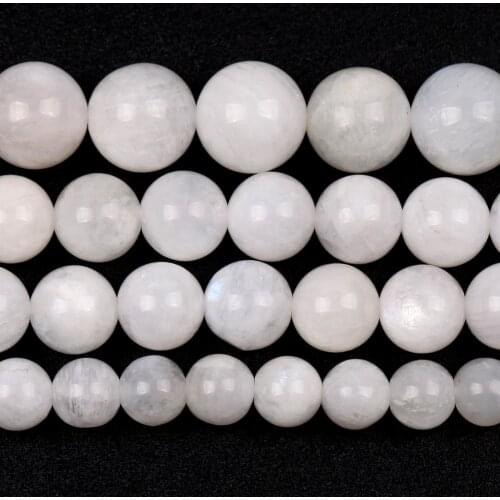Natural Blue Moonstone Stone Beads Round Loose Spacer For Jewelry Making DIY Bracelet Handmade 6/8/10/12mm
