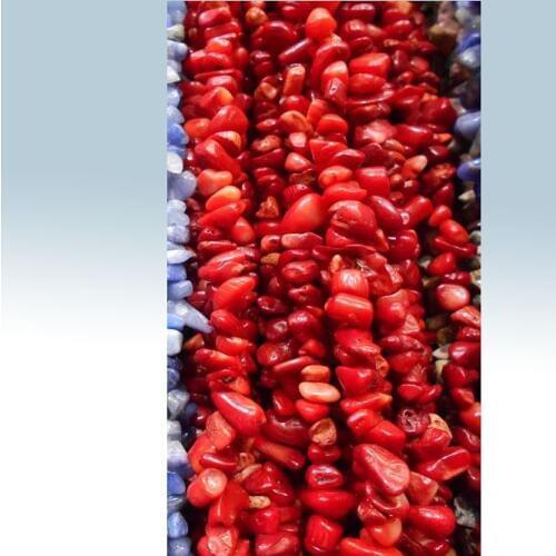 Strand 34" 6-8mm Freerorm Shape Red Coral Gravel Chip Loose Beads Jewelry Making DIY