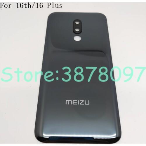 Original Glass For Meizu 16 16th Glass Back Battery Cover Housing Door Rear Case with Camera Fame and Lens