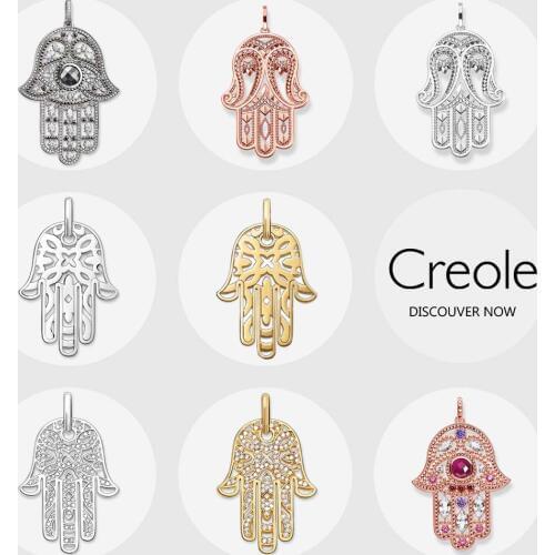 Hand of Fatima Necklace Pendant,2019 Summer Amulet Fashion Jewelry 925 Sterling Silver Trendy Gift for Women