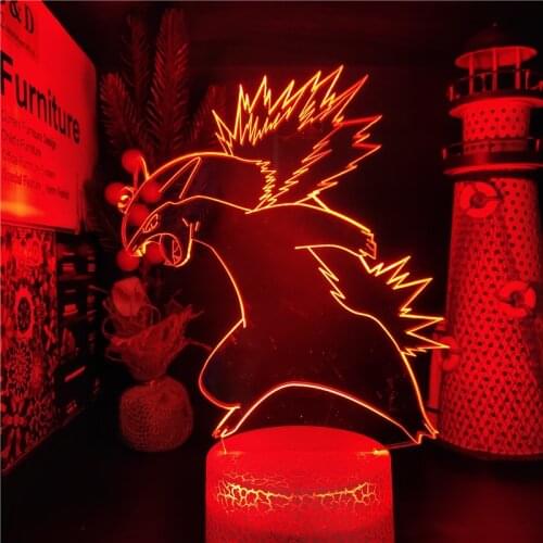 Pokemon Typhlosion 3D Night Light Anime Figure LED Lamp Bedside Decoration Lampara Home Decor Lighting Neon Lights Gifts Lampe