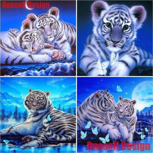 Popular 5d diamond painting animal tiger diamond embroidery full set tiger diy diamond mosaic sale animal rhinestone pictures