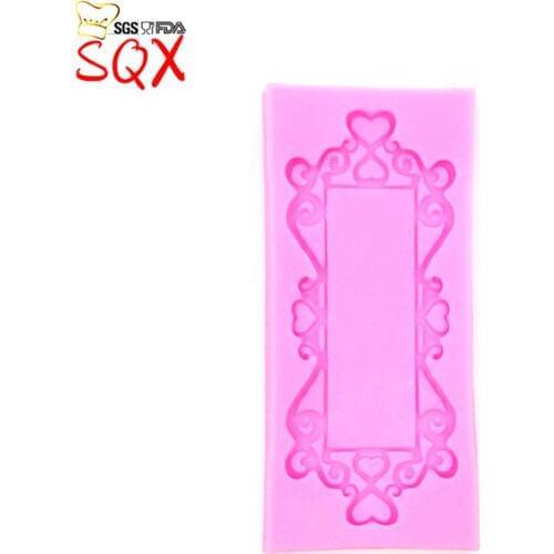 Rectangular Bronze mirrors resin molds fondant mold, silicone mold, silicone cake mold, fondant cake decorating tools SQ1638