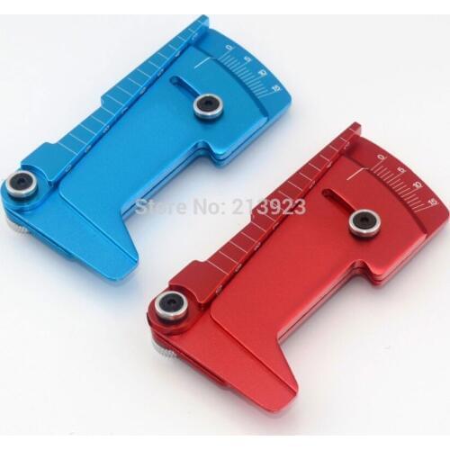 CNC Adjustable Ruler Adjusting RC car height & wheel Rim camber 15 degrees Blue Red
