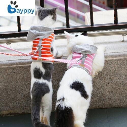 Cat Pet Harness Dog Pet Harness Striped Waistcoat Vest Cat Towing Rope Dog Chest Strap Peggy Kitten Collar New Pet Supplies