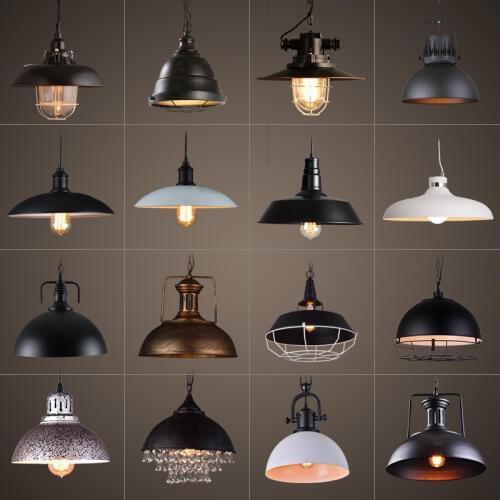 Retro Industrial Iron Wind Lamp Retro Iron Loft Bar Coffee American Style Lamp Multithread Lid Bar Pendant Light For Dining